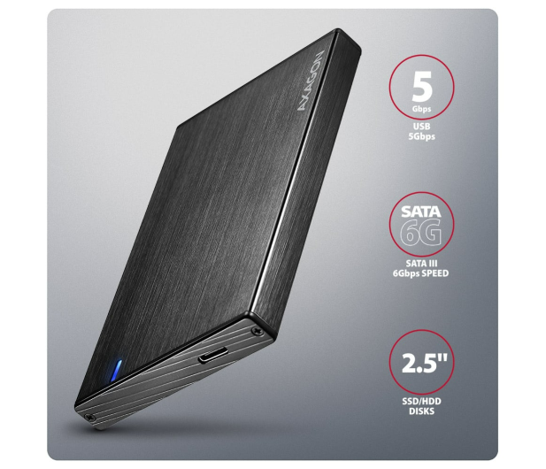 Axagon EE25-XA6C USB-C 5GBPS ALINE BOX 2,5" - 1485442 - zdjęcie 6